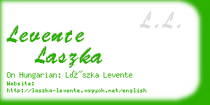 levente laszka business card